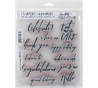 Stampers Anonymous_AGW Cling Handwritten Sentiments Mounted Stamp