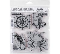 Stampers Anonymous_AGW "Mariner Blueprint" Cling Mounted Stamp, Grey
