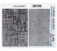 Stampers Anonymous_AGW "Mesh and Linen" Cling Mounted Stamp, Grey,extra_Large