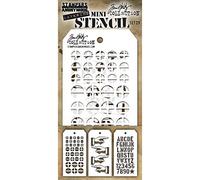 Stampers Anonymous_AGW MST029 Art Gone Wild Tim Holtz Set 29 Stencil, Transparent, Mini, 21.6 x 9.1 x 0.1 cm