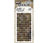 Stampers Anonymous_AGW Tim Holtz Stencils Tiles, White