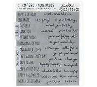 Stampers Anonymous Art Gone Wild Crazy Talk Cling Stamp Set, Grey, 7" by 8.5"