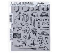 Stampers Anonymous Art Gone Wild Crazy Things Cling Stamp Set, Grey, 7" by 8.5"