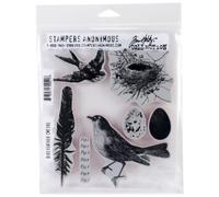 Stampers Anonymous Bird Feather Tim Holtz Cling Mounted Stamp Set,