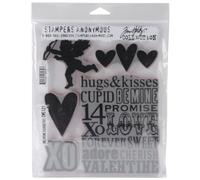 Stampers Anonymous CMS-121 Tim Holtz Cling Rubber Stamp Set-Valentine Silhouettes