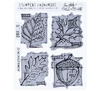 Stampers Anonymous CMS-133 Tim Holtz Cling Mounted Stamp Sets Autumn Blueprint Rubber Stamp