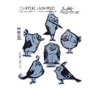 Stampers Anonymous CMS-212 Crazy Bird Mounted Stamp, Red, Gray, 7 x 8.5"