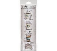 Stampers Anonymous MB-25 _AGW Fresh Brewed Mini Blueprints Strip, Grey, 3" by 10"