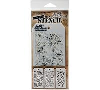 Stampers Anonymous MTS019 Tim Holtz Mini Layered Stencil Set, Multi-Colour, Pack of 3, 21.5 x 9.2 x 0.1 cm