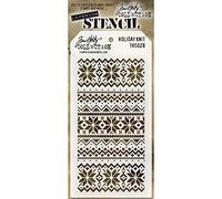 Stampers Anonymous Plastic Tim Holtz Layered Stencil 4.125-inch x 8.5-inch, Holiday Knit