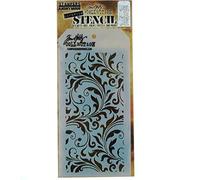 Stampers Anonymous THS-032 Tim Holtz Layered Flourish Stencil, 4.125 x 8.5