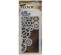 Stampers Anonymous THS052 Gears Tim Holtz Layered Stencil, 4.125" by 8.5", White by Stampers Anonymous