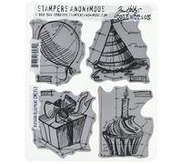Stampers Anonymous Tim Holtz Cling Mounted Stamp Sets Birthday Blueprint Rubber Stamp