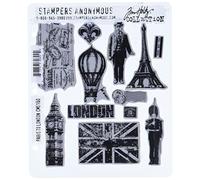 Stampers Anonymous Tim Holtz Cling Mounted Stamp Sets Paris To London Rubber Stamp