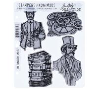Stampers Anonymous Tim Holtz Cling Mounted Stamp Sets Time Travelers Rubber Stamp