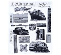 Stampers Anonymous Tim Holtz Cling Mounted Stamp Sets Travel Ways Rubber Stamp
