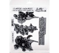 Stampers Anonymous - Tim Holtz Cling RBBR Stamp Set FLWR, Flower Shop, One Size