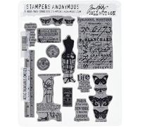Stampers Anonymous Tim Holtz Cling Rubber Stamp Set 7-inch x 8.5-inch, Attic Treasures