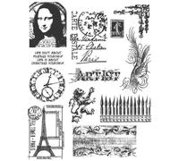 Stampers Anonymous Tim Holtz Cling Rubber Stamp Set 7 x 8.5-inch, Mini Classics, OSFA, Transparent, (461190)