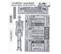 Stampers Anonymous Tim Holtz Cling Rubber Stamp Set 7 x 8.5-inch, Poisonous, Multi-Colour