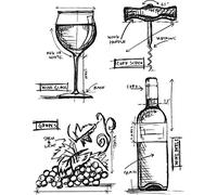 Stampers Anonymous Tim Holtz Cling Stamps, Wine Blueprint