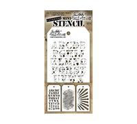 Stampers Anonymous Tim Holtz Mini Layered Stencil Set #5,Multicoloured,8.61x21x0.2 cm