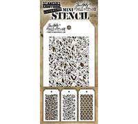 Stampers Anonymous Tim Holtz Mini Stencil Set 24, Synthetic Material, 21.6 x 9.2 x 0.1 cm