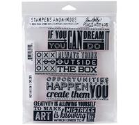 Stampers Anonymous Tim Holtz Motivation 1 Cling Rubber Stamp Set, Multicoloured