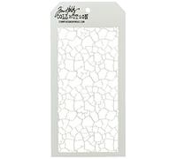 Stampers Anonymous Tim Holtz Stencils Crackle,White,4.125" x 8.5"