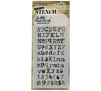 Stampers Anonymous Tim Holtz Stencils Typo, White, 4.125" x 8.5"