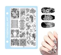 Stamping Plates Manicure Press Molds Tool | Nail Design Stamp for Beginners Studio Party Prep Wedding Salon Home Practice