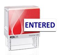 Stampolo Entered Colop P-20 Self-Inking Office Stationary Custom Rubber Stamp Personalized Pre Ink Stamp Blue 14 X 38 MM