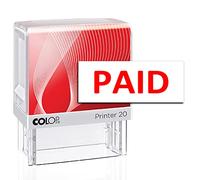 Stampolo Paid P-20 Self-Inking Office Stationary Custom Rubber Stamp Personalized Pre Ink Stamp Red 14 X 38 MM