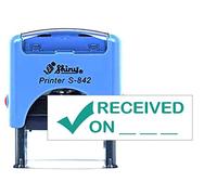Stampolo Received On Personlized Shiny Printer S-842 Rectangle Rubber Stamp Self-Inking Easy Refill Clear, Crisp Impression Everytime Custom Personalised 14X38MM Green