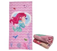 stampringt Extra Large Cute Pink Stripe Mermaid Beach Towels for Adult Girls, Big Oversized Thick Microfiber Terry Cloth Sandproof Quick Dry 30 x 60