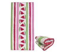 stampringt Extra Large Cute Pink Stripe Watermelon Beach Towels for Adult Girls, Big Oversized Thick Microfiber Terry Cloth Sandproof Quick Dry 30 x 60