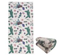 stampringt Extra Large Cute Sea Turtle Mermaid White Beach Towels for Adult Girls, Big Oversized Thick Microfiber Terry Cloth Sandproof Quick Dry 30 x 60