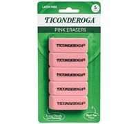 Stamps Forever Ticonderoga Wedge Erasers, Pink, 5 Count