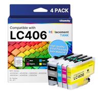 Stamsky LC406 Ink Cartridges for Brother Printer for Brother LC406 ink Cartridges LC406XL LC 406 XL Compatible with Brother MFC-J4535DW MFC-J4335DW MFC-J5855DW MFC-J6555DW MFC-J6955DW Printer, 4 Pack