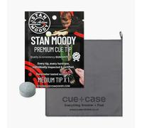 Stan Moody Elite Cue Tips - Professional Snooker and Pool Tips - Premium Buffalo Leather - Individually Hardness Tested - 11.2mm - Soft, Medium, Hard - Endorsed by Stan Moody - Free Cue Towel (Medium)