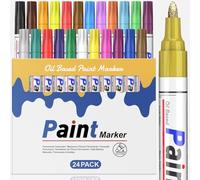 STANBLUE Paint Pens Markers Set : 24 Colourful Oil-Based Waterproof Paint Marker Quick Dry Permanent Markers for Rocks Stone Painting, Plastic, Wood - Almost Any Surface Water Based Pen for Adults