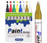STANBLUE Paint Pens Paint Markers : 8 Coloured Oil-Based Waterproof Paint Marker Pen Quick Dry Permanent Markers for Rocks Painting, Plastic, Wood, Fabric, Glass, Metals Almost Any Surface