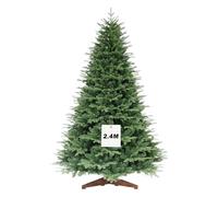 STANBOW Artificial Christmas Tree 240 cm - Flame Retardant Material PVC + PE, Lifelike, Dense Branches, Christmas Tree with Wooden Stand