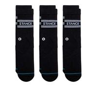 Stance Basics Crew Socks 3 Pack, Black Cotton Blend Mid-Calf Socks for Men & Women | Cushioned Comfort with Arch Support & Reinforced Heel & Toe | Lightweight & Breathable Socks for Trainers, Medium