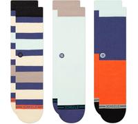 Stance Bayside 3 Pack Crew Socks Multi Striped Patterned Calf Large