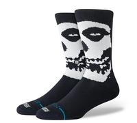 Stance Beware Crew Socks Misfits Black Punk Rock Skull Calf Large