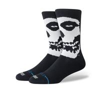 STANCE BEWARE CREW SOCKS.MISFITS SKULL BLACK PATTERN CUSHION UK 6 -13 PUNK W25