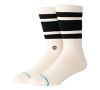 Stance Boyd Cozy Crew Socks Black White Striped Patterned Calf Large