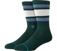 Stance Boyd Crew Socks Pine Green Striped Cushioned Calf Large