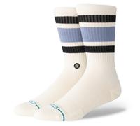 STANCE BOYD CREW SOCKS.STRIPED BLUE CREAM PATTERN ARCH SUPPORT CUSHIONED W25